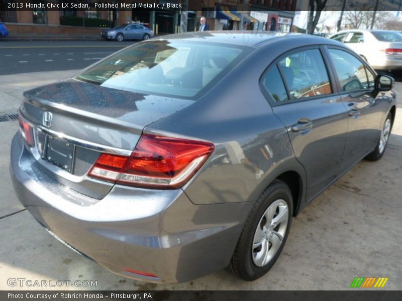 Polished Metal Metallic / Black 2013 Honda Civic LX Sedan