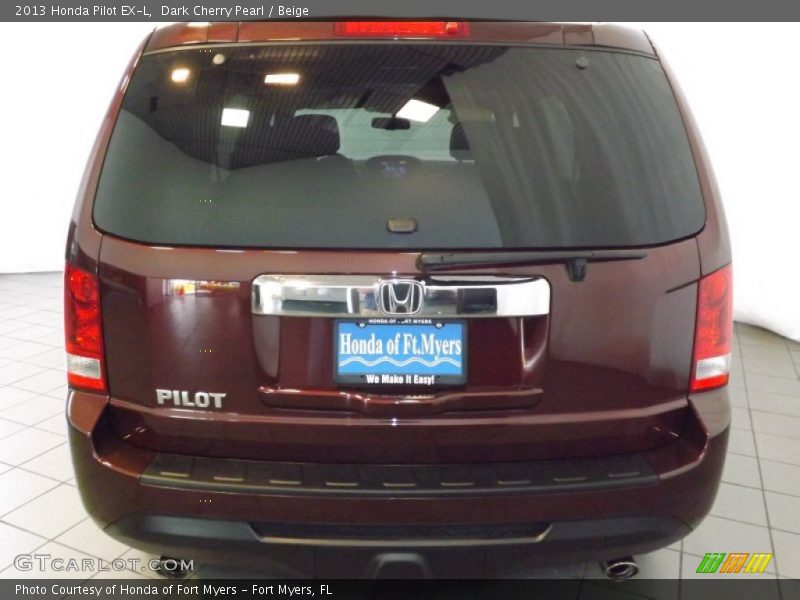 Dark Cherry Pearl / Beige 2013 Honda Pilot EX-L