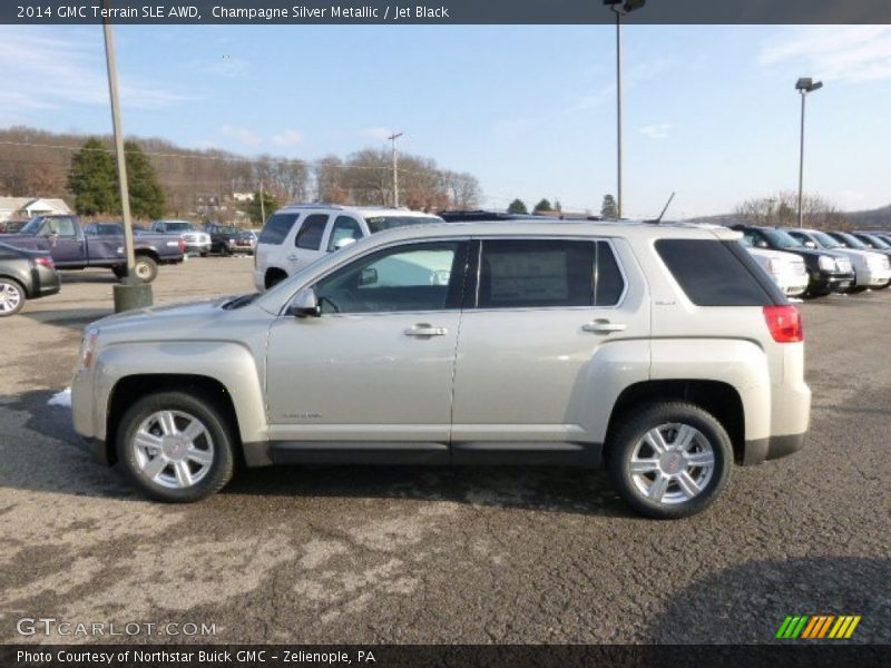 Champagne Silver Metallic / Jet Black 2014 GMC Terrain SLE AWD