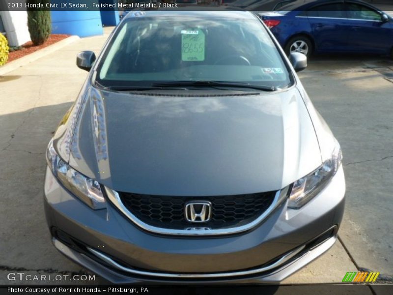 Polished Metal Metallic / Black 2013 Honda Civic LX Sedan