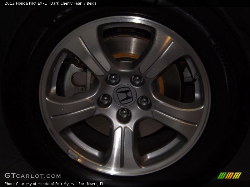 Dark Cherry Pearl / Beige 2013 Honda Pilot EX-L