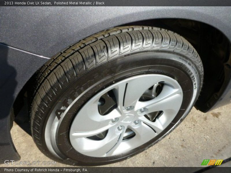 Polished Metal Metallic / Black 2013 Honda Civic LX Sedan