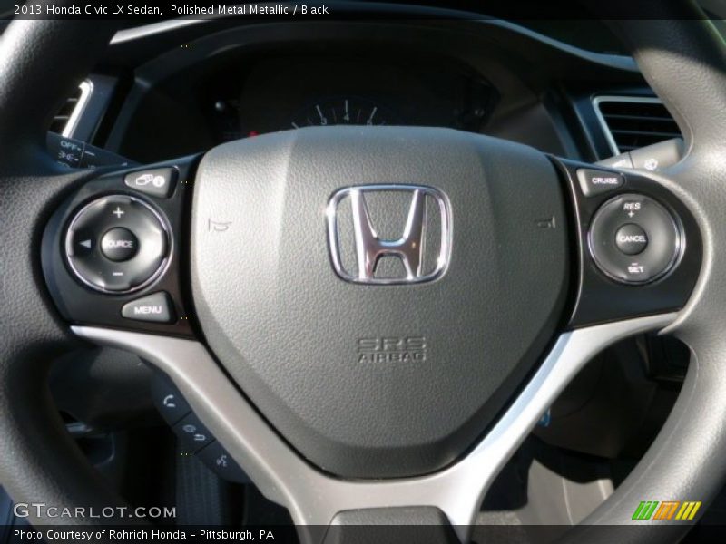 Polished Metal Metallic / Black 2013 Honda Civic LX Sedan
