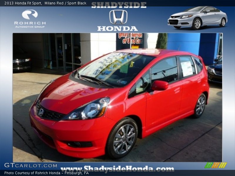Milano Red / Sport Black 2013 Honda Fit Sport