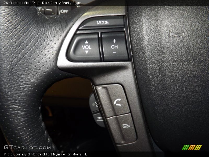 Dark Cherry Pearl / Beige 2013 Honda Pilot EX-L