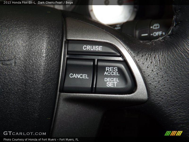 Dark Cherry Pearl / Beige 2013 Honda Pilot EX-L