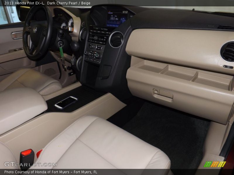 Dark Cherry Pearl / Beige 2013 Honda Pilot EX-L