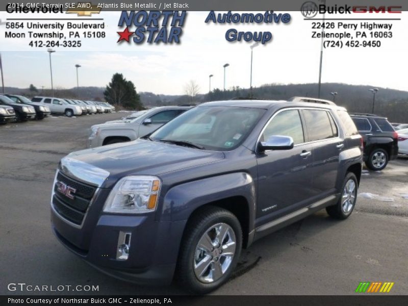 Atlantis Blue Metallic / Jet Black 2014 GMC Terrain SLE AWD