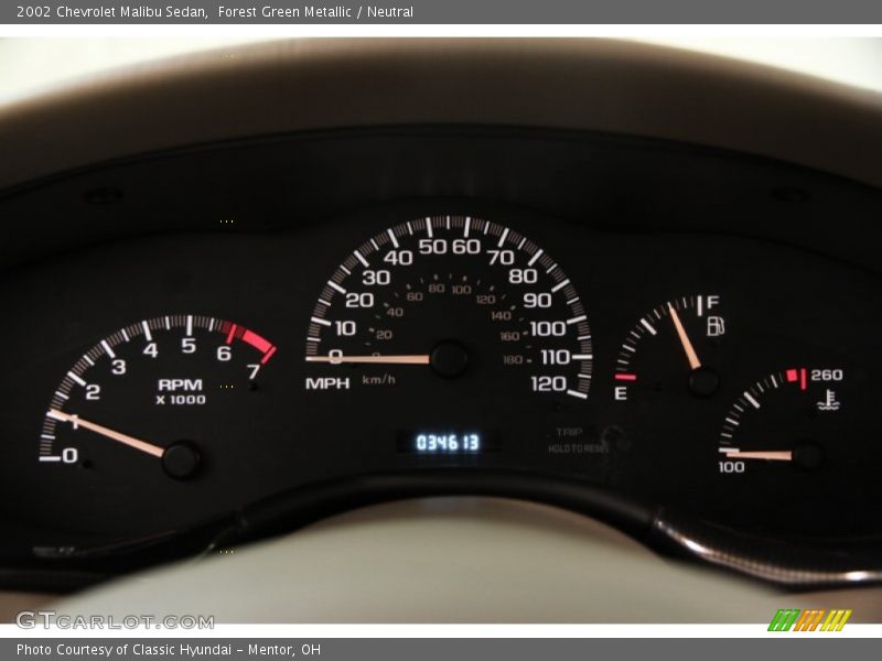 Forest Green Metallic / Neutral 2002 Chevrolet Malibu Sedan