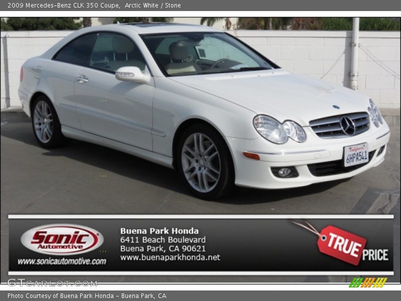 Arctic White / Stone 2009 Mercedes-Benz CLK 350 Coupe