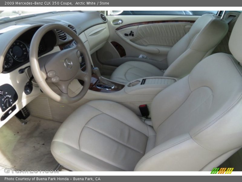 Arctic White / Stone 2009 Mercedes-Benz CLK 350 Coupe