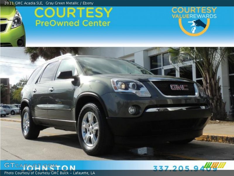 Gray Green Metallic / Ebony 2011 GMC Acadia SLE