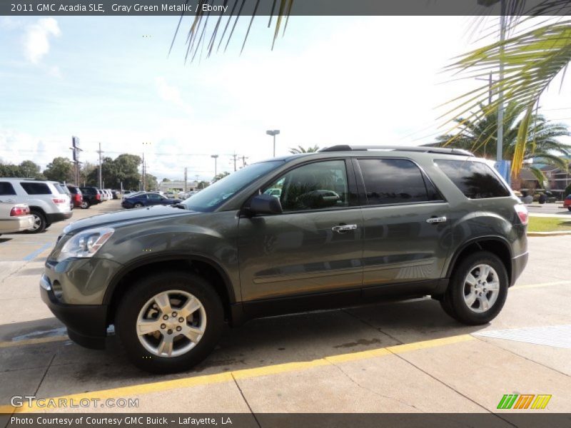 Gray Green Metallic / Ebony 2011 GMC Acadia SLE