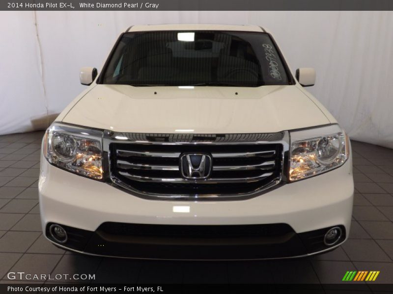 White Diamond Pearl / Gray 2014 Honda Pilot EX-L