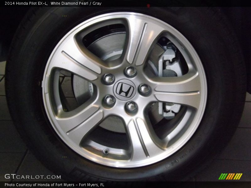 White Diamond Pearl / Gray 2014 Honda Pilot EX-L