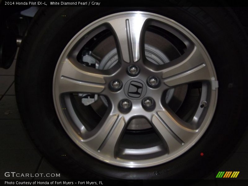 White Diamond Pearl / Gray 2014 Honda Pilot EX-L