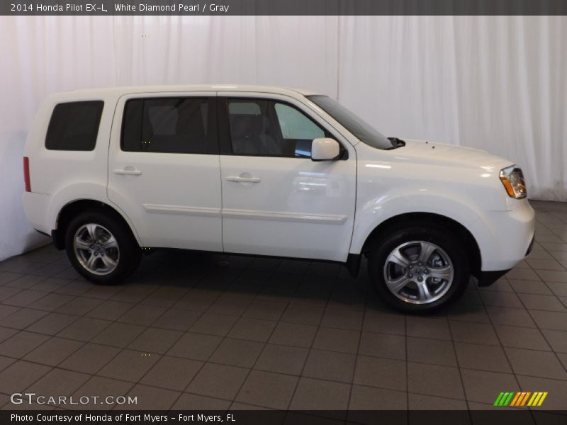 White Diamond Pearl / Gray 2014 Honda Pilot EX-L