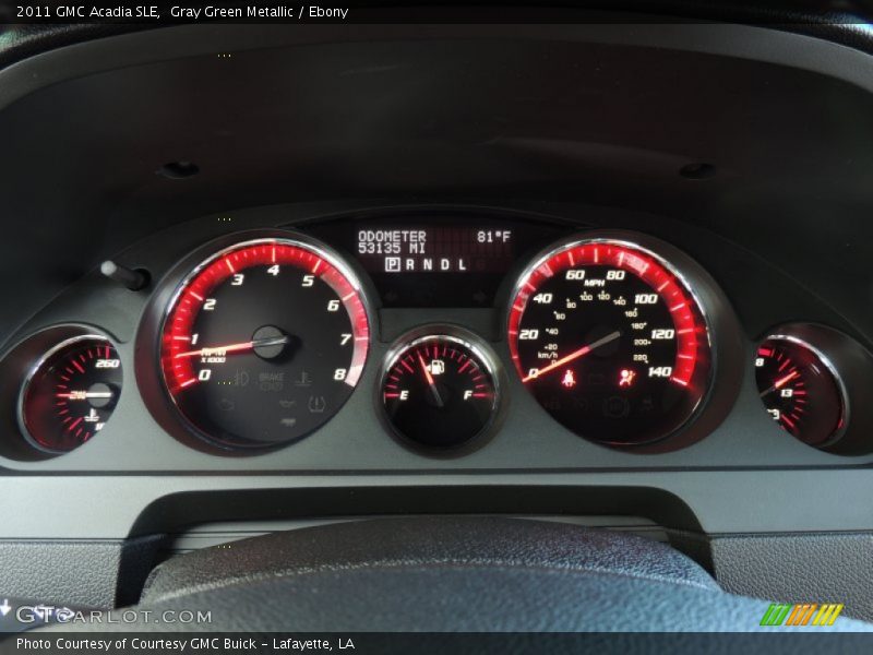 Gray Green Metallic / Ebony 2011 GMC Acadia SLE