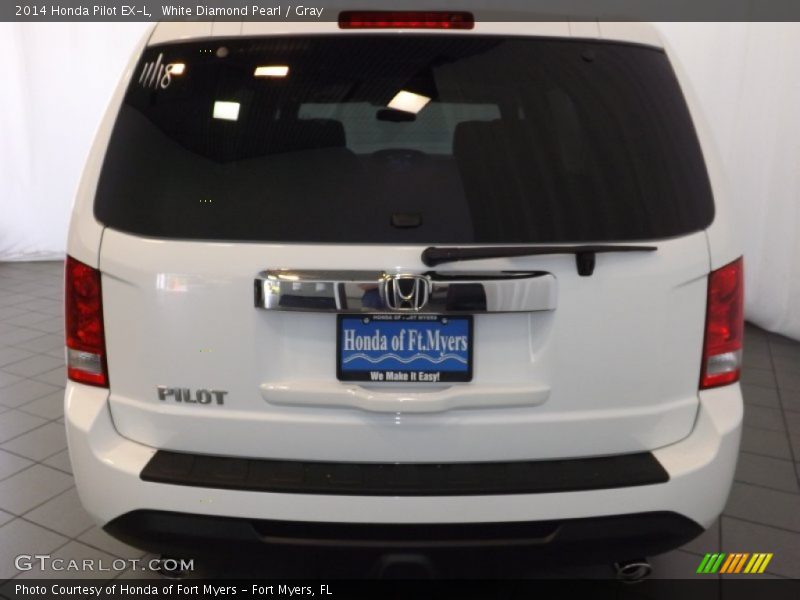 White Diamond Pearl / Gray 2014 Honda Pilot EX-L