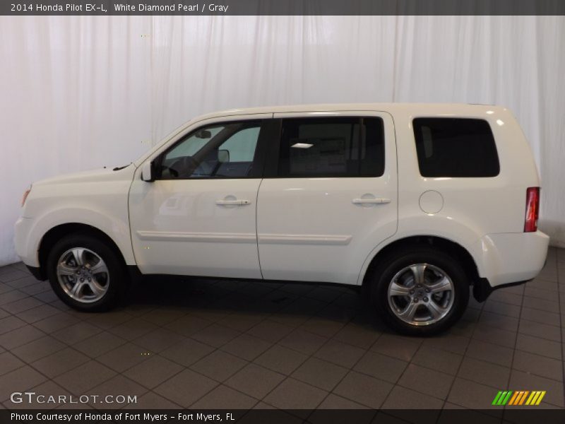 White Diamond Pearl / Gray 2014 Honda Pilot EX-L