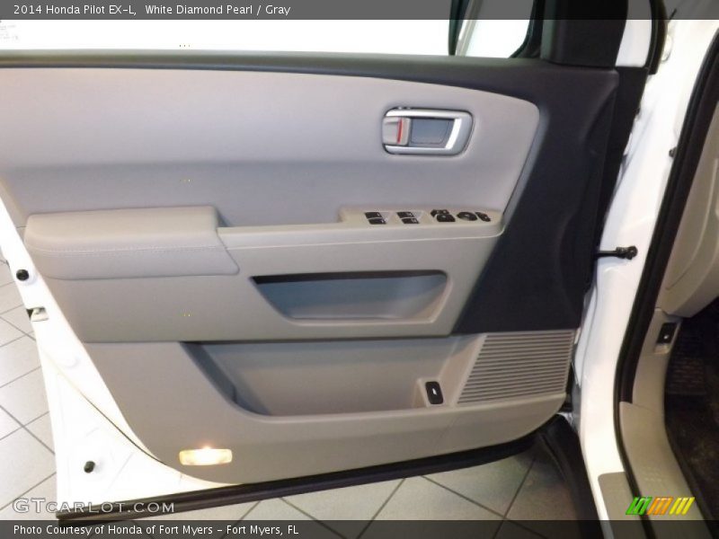 White Diamond Pearl / Gray 2014 Honda Pilot EX-L