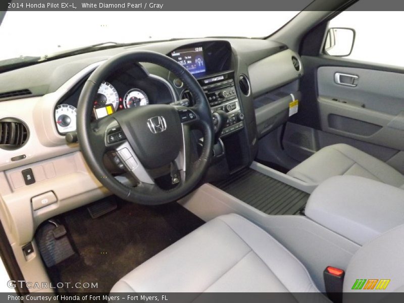 White Diamond Pearl / Gray 2014 Honda Pilot EX-L
