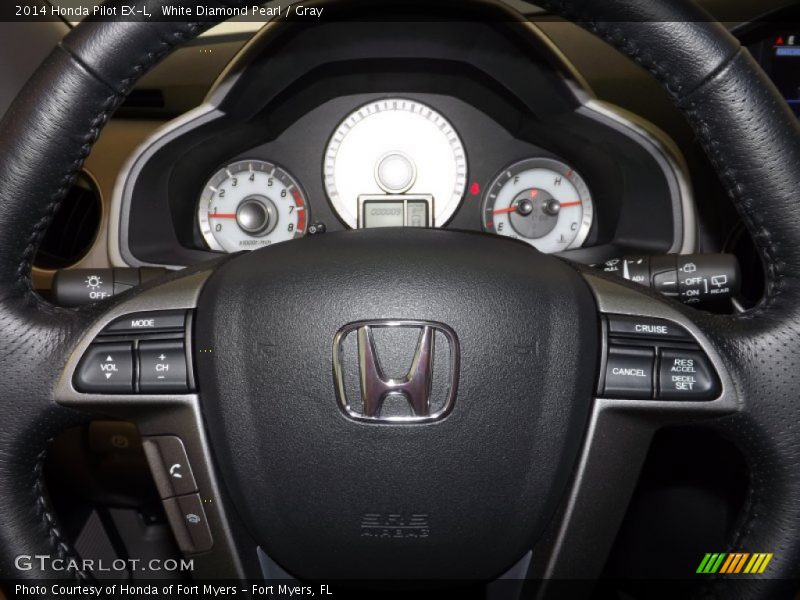 White Diamond Pearl / Gray 2014 Honda Pilot EX-L