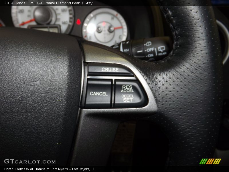 White Diamond Pearl / Gray 2014 Honda Pilot EX-L