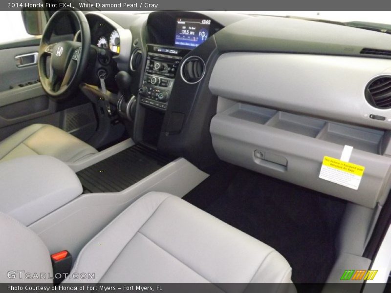 White Diamond Pearl / Gray 2014 Honda Pilot EX-L