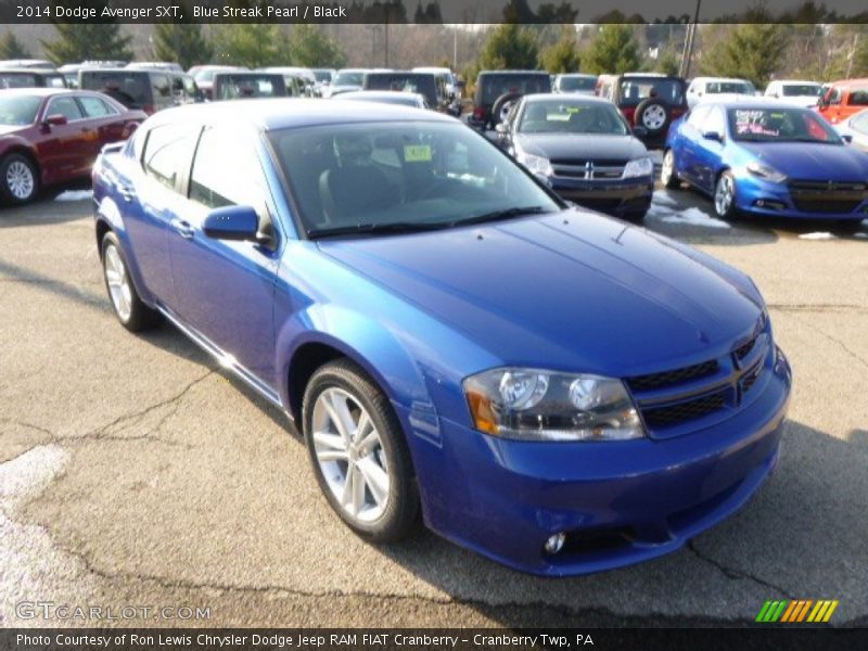 Blue Streak Pearl / Black 2014 Dodge Avenger SXT