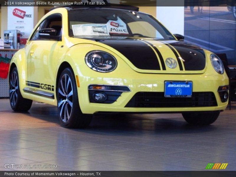 Yellow Rush / Titan Black 2014 Volkswagen Beetle R-Line