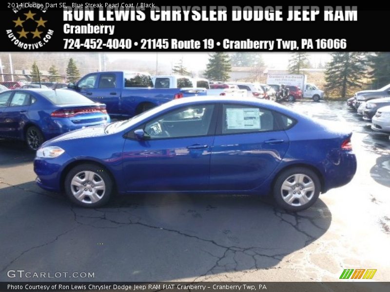 Blue Streak Pearl Coat / Black 2014 Dodge Dart SE