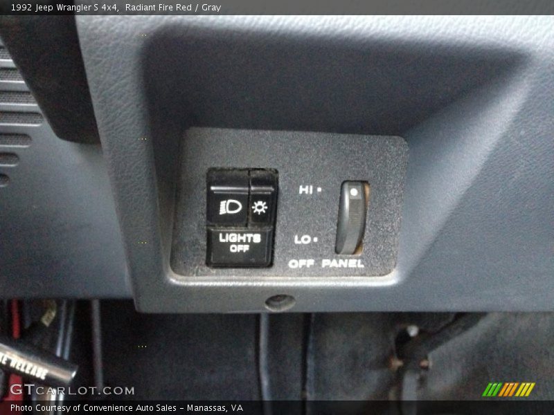 Controls of 1992 Wrangler S 4x4