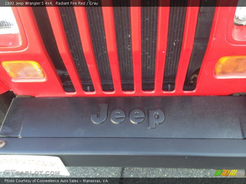 Radiant Fire Red / Gray 1992 Jeep Wrangler S 4x4