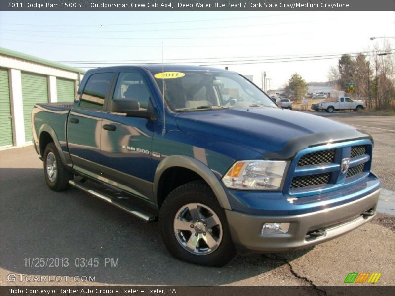 Deep Water Blue Pearl / Dark Slate Gray/Medium Graystone 2011 Dodge Ram 1500 SLT Outdoorsman Crew Cab 4x4