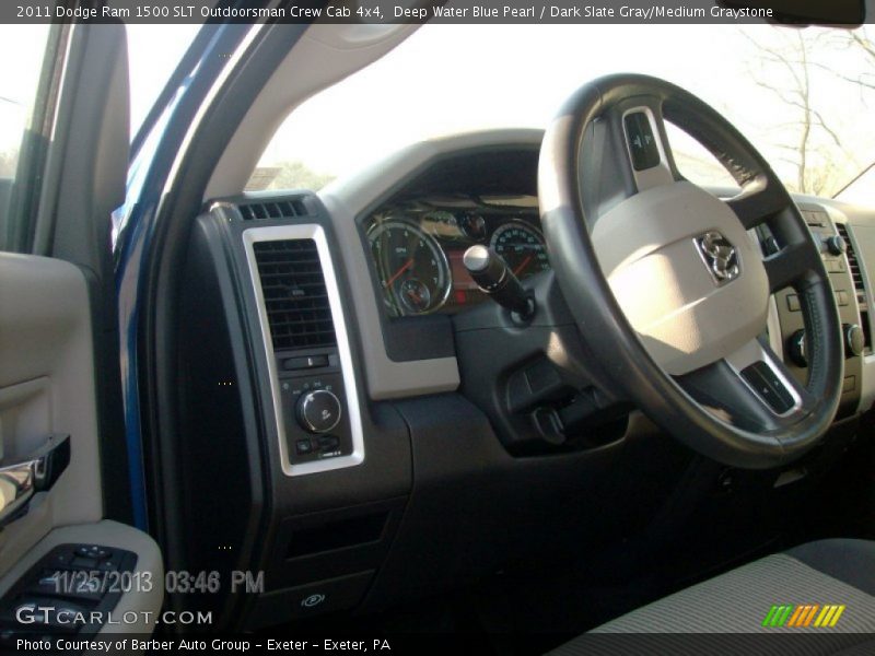 Deep Water Blue Pearl / Dark Slate Gray/Medium Graystone 2011 Dodge Ram 1500 SLT Outdoorsman Crew Cab 4x4