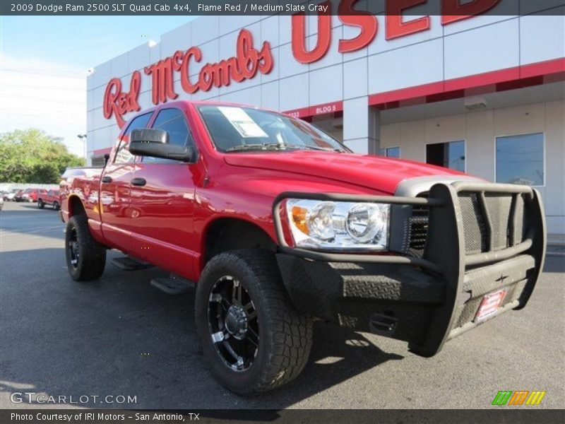 Flame Red / Medium Slate Gray 2009 Dodge Ram 2500 SLT Quad Cab 4x4