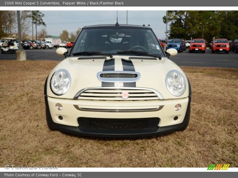 Pepper White / Black/Panther Black 2006 Mini Cooper S Convertible