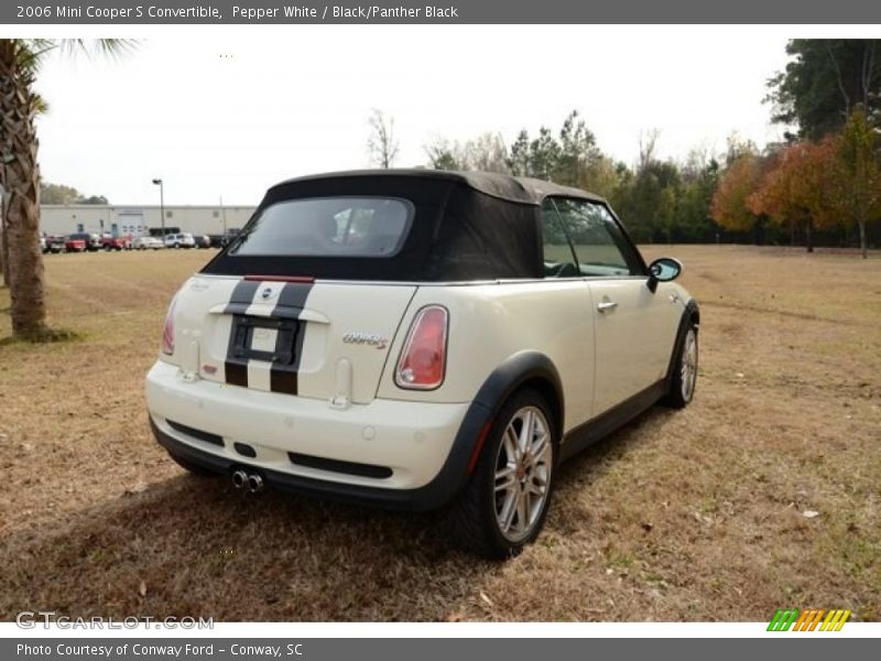 Pepper White / Black/Panther Black 2006 Mini Cooper S Convertible