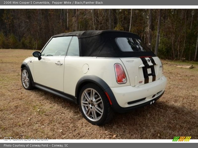 Pepper White / Black/Panther Black 2006 Mini Cooper S Convertible
