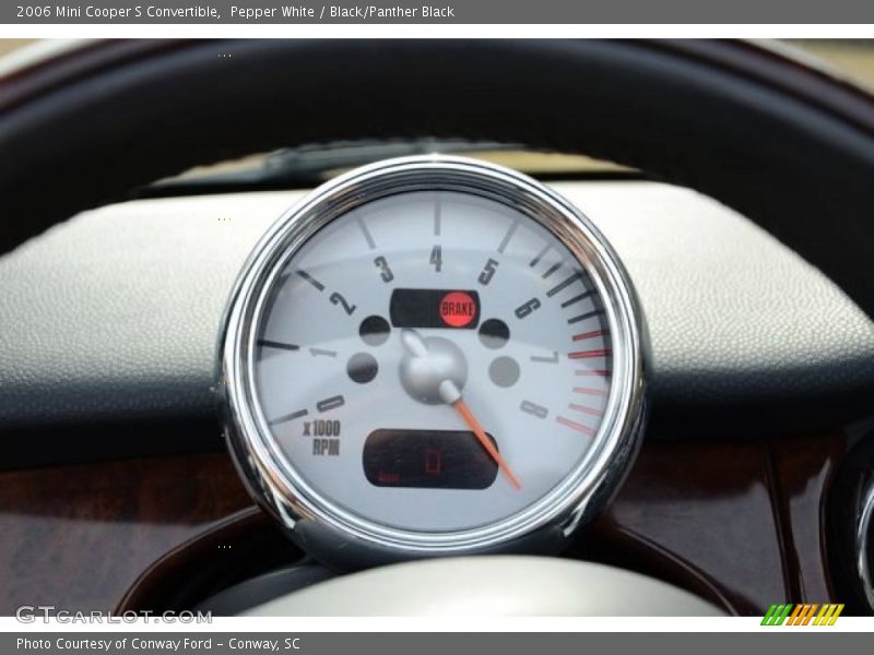 Pepper White / Black/Panther Black 2006 Mini Cooper S Convertible