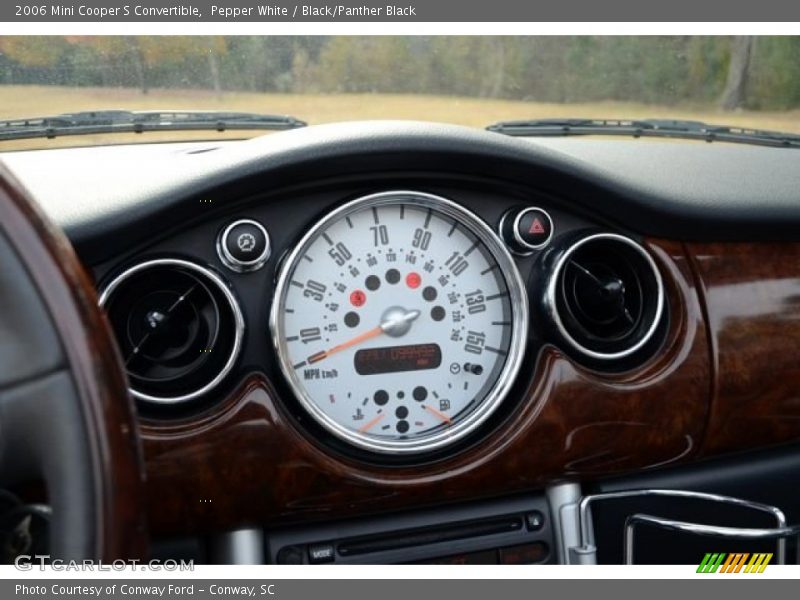 Pepper White / Black/Panther Black 2006 Mini Cooper S Convertible