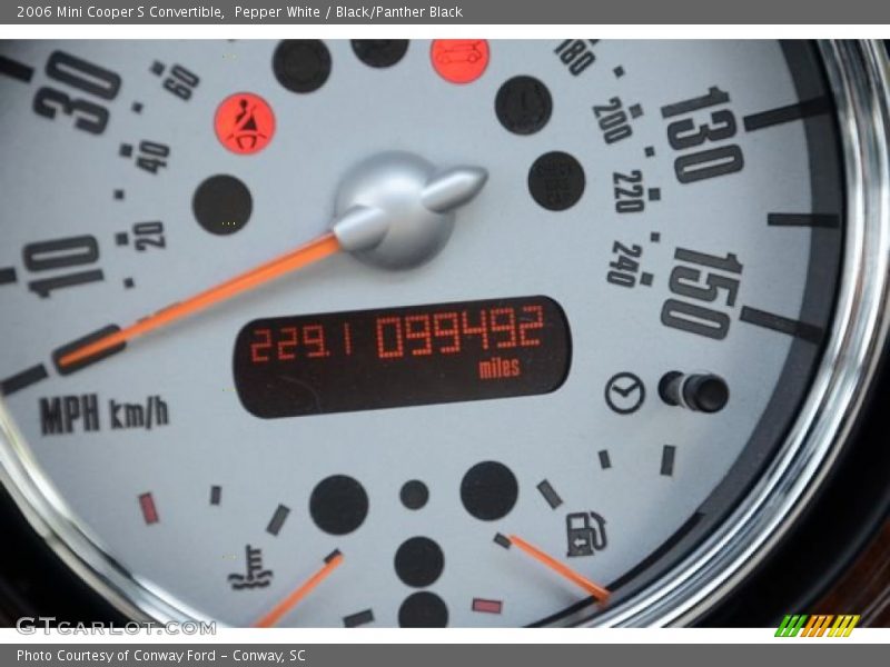 Pepper White / Black/Panther Black 2006 Mini Cooper S Convertible