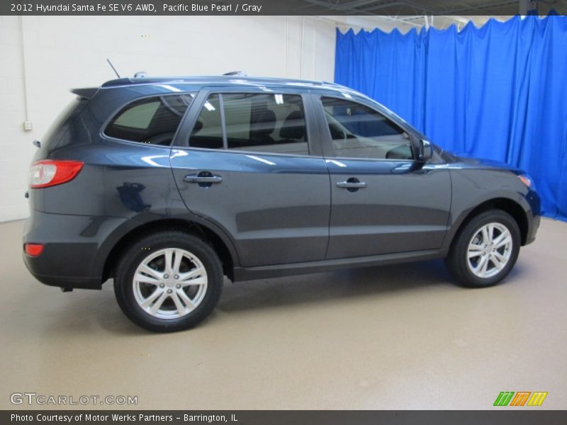 Pacific Blue Pearl / Gray 2012 Hyundai Santa Fe SE V6 AWD