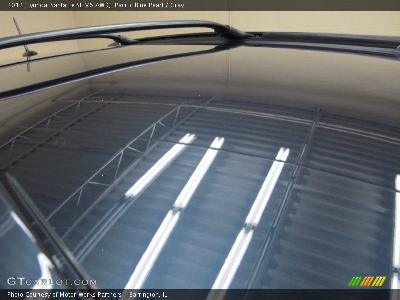 Pacific Blue Pearl / Gray 2012 Hyundai Santa Fe SE V6 AWD