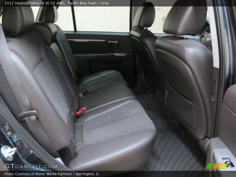 Pacific Blue Pearl / Gray 2012 Hyundai Santa Fe SE V6 AWD