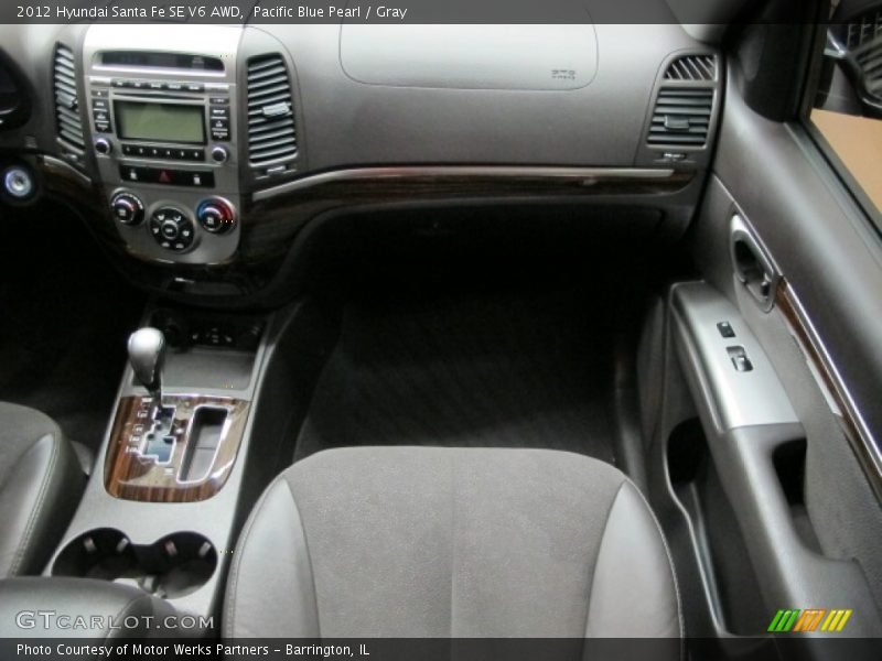 Pacific Blue Pearl / Gray 2012 Hyundai Santa Fe SE V6 AWD