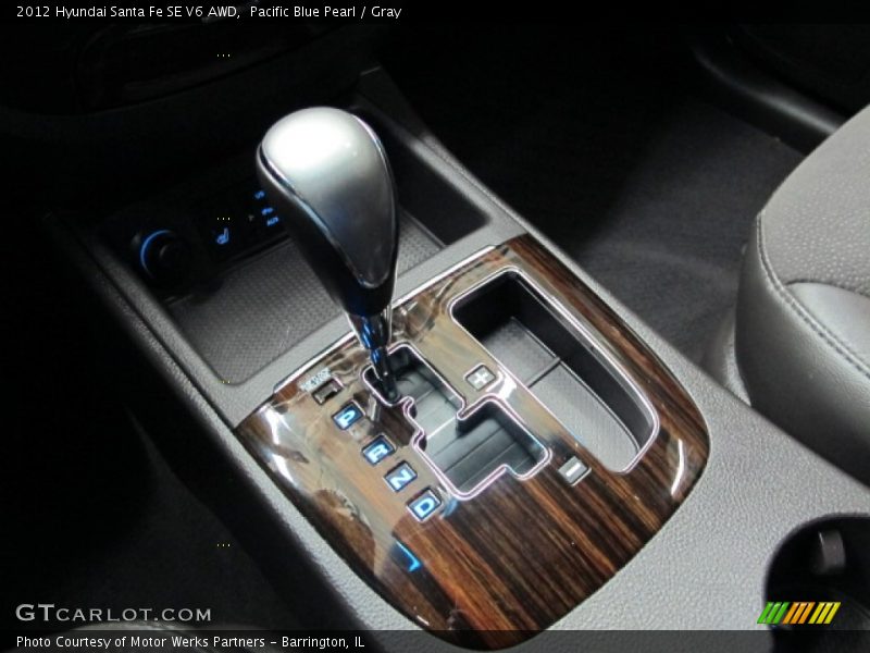 Pacific Blue Pearl / Gray 2012 Hyundai Santa Fe SE V6 AWD