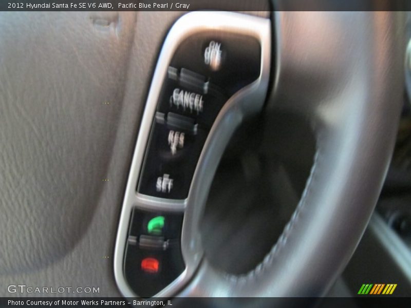 Pacific Blue Pearl / Gray 2012 Hyundai Santa Fe SE V6 AWD