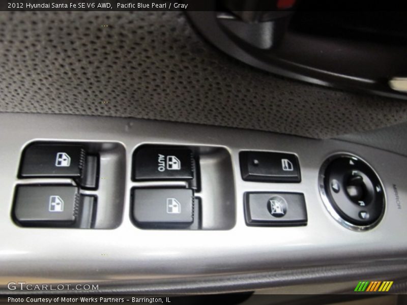 Pacific Blue Pearl / Gray 2012 Hyundai Santa Fe SE V6 AWD